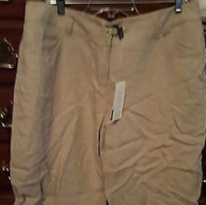 NWT Eileen Fisher linen wide leg capri trousers.PL